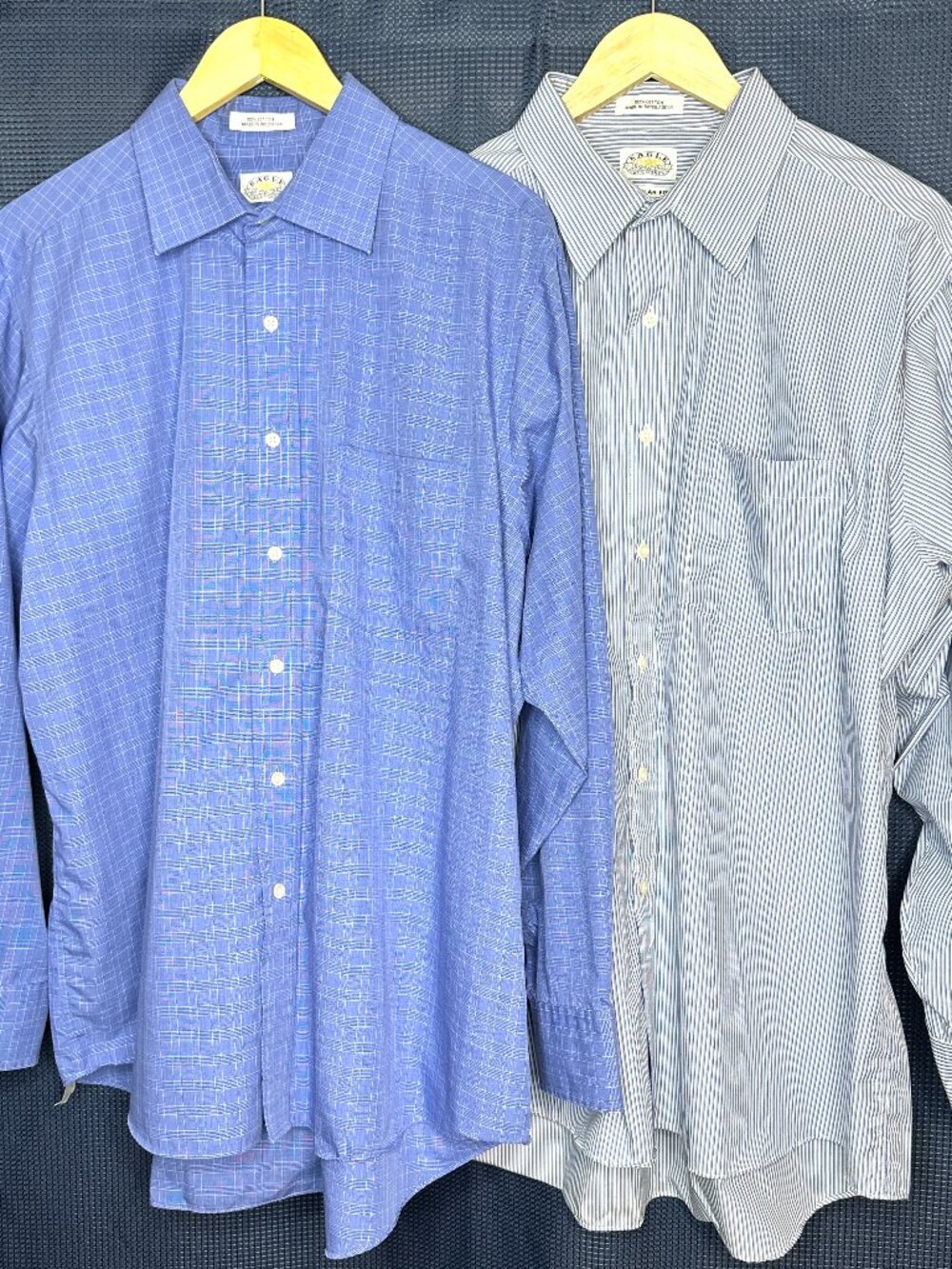 Eagle Shirtmakers Lot of 2 Dress Shirts, 17 1/2 x 34/35  Classic Office Workwear
